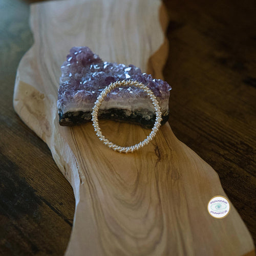 Pure 999 Silver Earth Core 1/4 Double Twist Tensor Ring