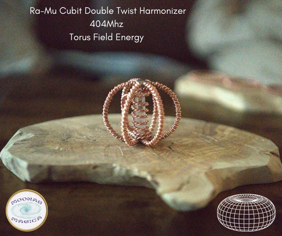 Ra-Mu Cubit 1/4 Double Twist Harmonizer with Quartz Crystal