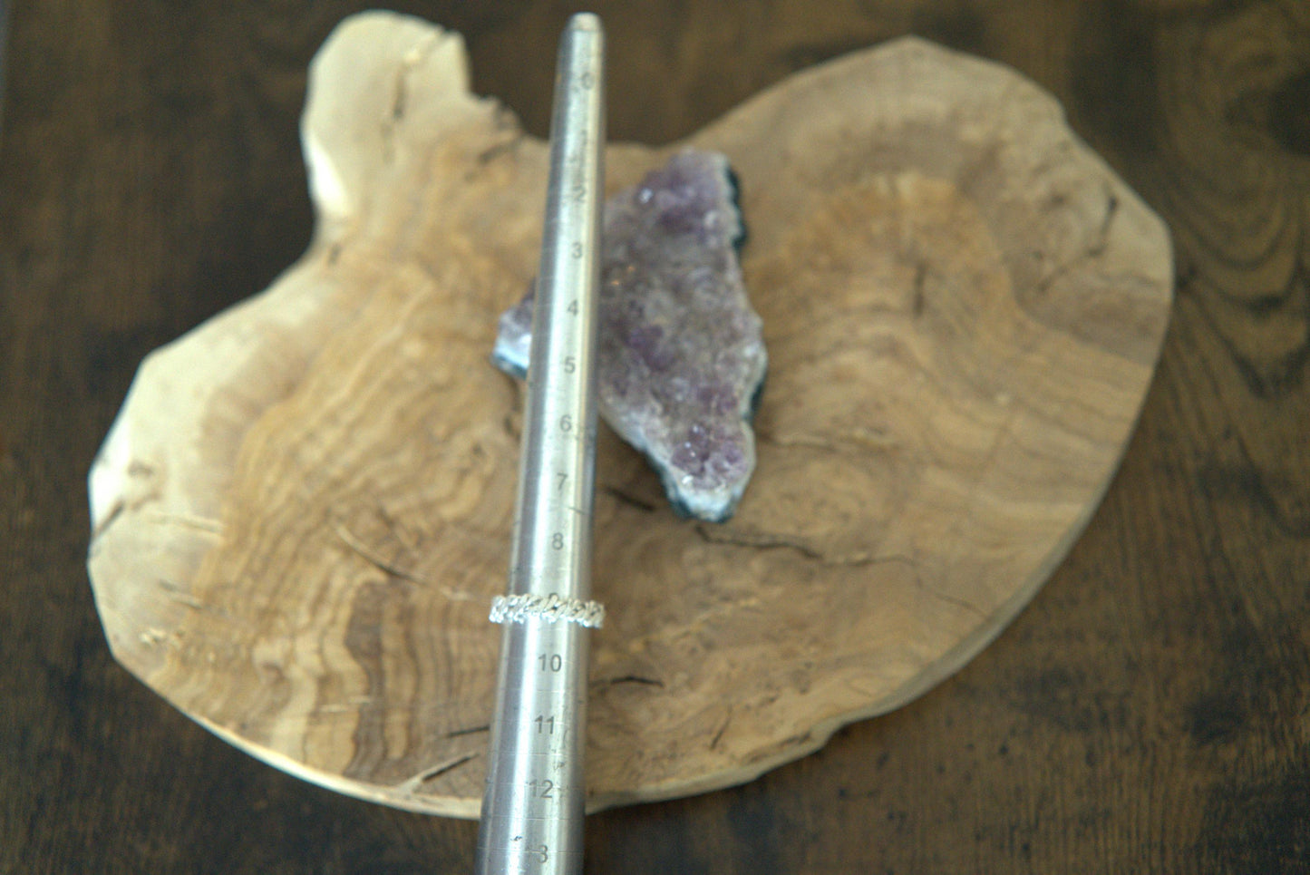 Pure 999 Silver Lost Cubit 1/8 Double Twist Hammered Tensor Finger Ring