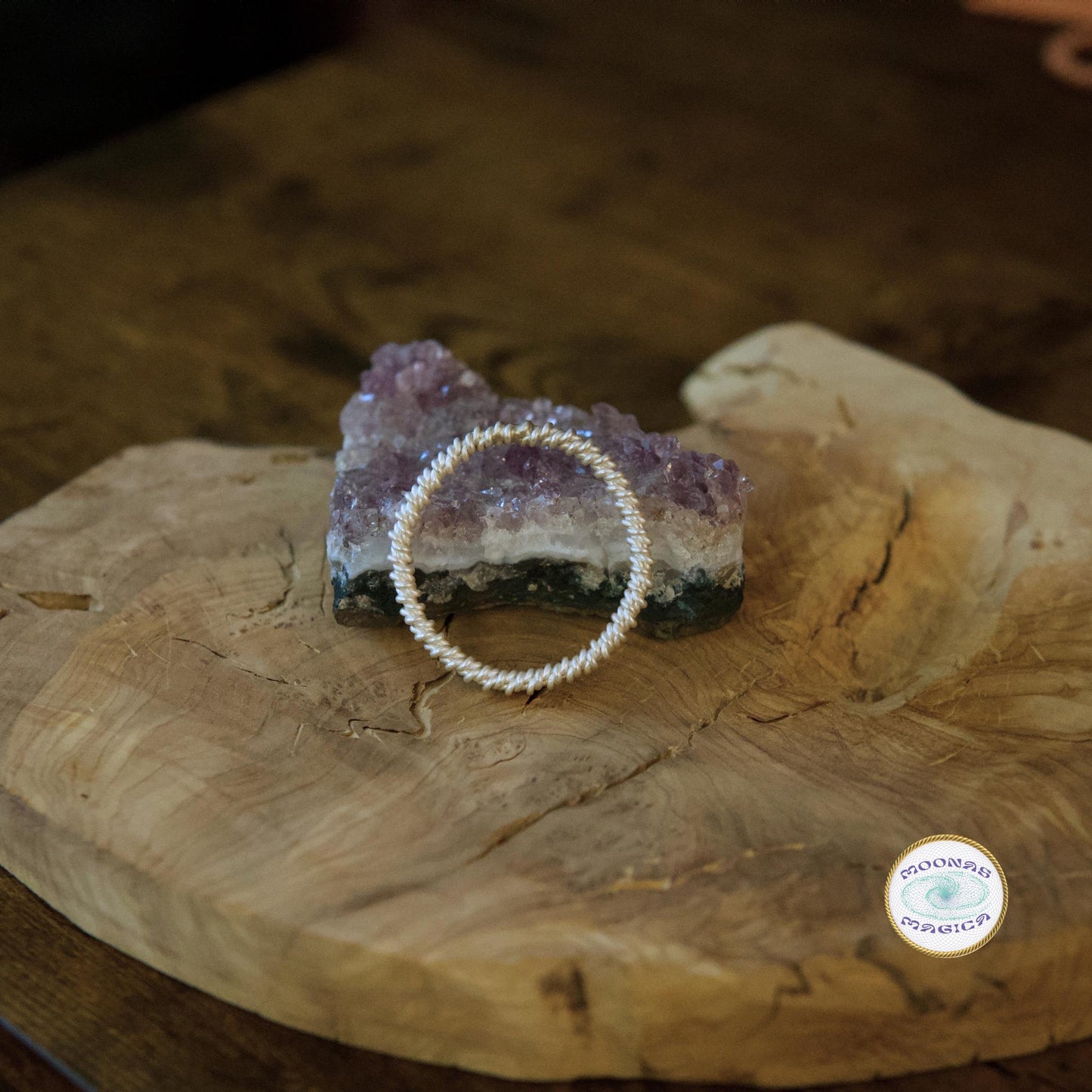 Pure 999 Silver Earth Core 1/4 Double Twist Tensor Ring