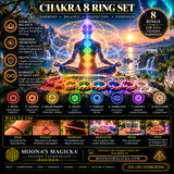 8 Light Ring Chakra Healing Set